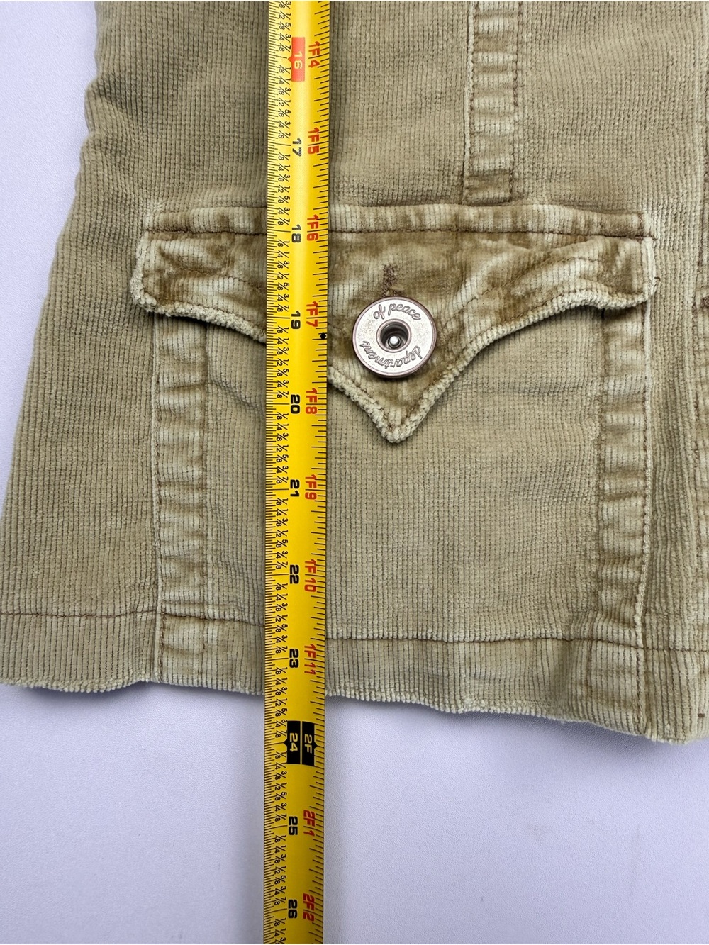 Department of Peace Corduroy Jacket L Tan Y2K Boho Western Utility - Picture 5 of 9